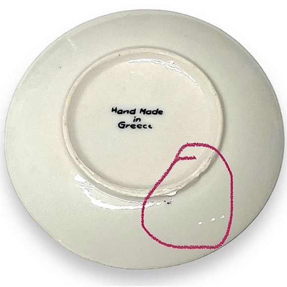 Vintage Panellinios Agora Handmade Greek Demitasse Tea Cup and Saucer EUC - Picture 9 of 13